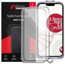 Nowe Szkło Prywatyzujące Ekranowy Samuraj do Apple iPhone 13 Pro Max / 14 Plus z ramką Easy Fit | 2-Pack