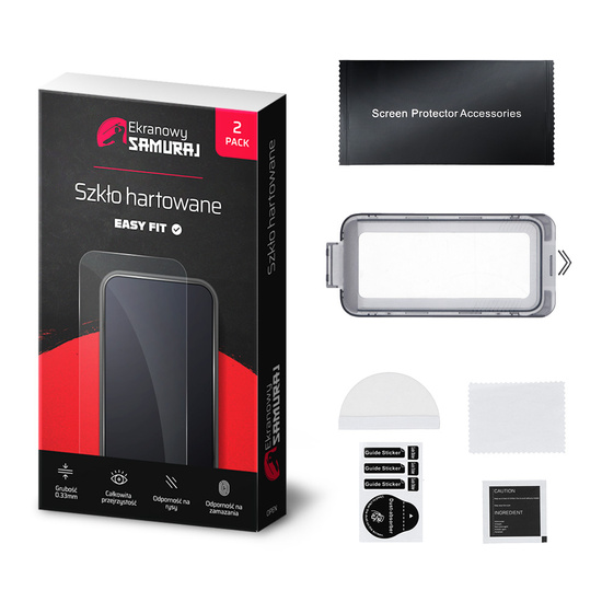 Nowe Szkło Hartowane Ekranowy Samuraj do Apple iPhone Air z ramką Easy Fit | 2-Pack