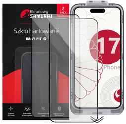 Nowe Szkło Hartowane Ekranowy Samuraj do Apple iPhone 17 z ramką Easy Fit | 2-Pack