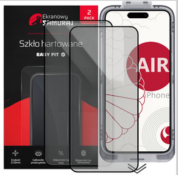 Nowe Szkło Prywatyzujące Ekranowy Samuraj do Apple iPhone Air z ramką Easy Fit | 2-Pack